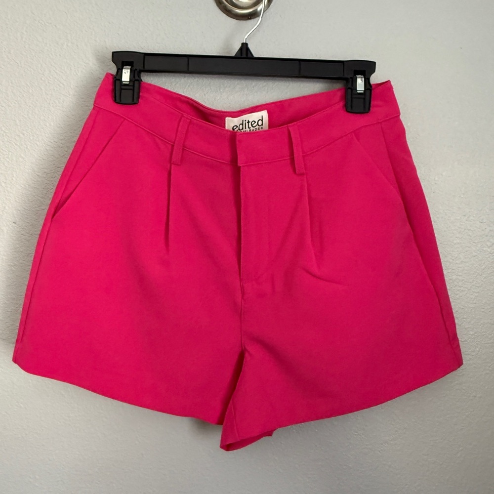 Pink High Waist Tailored Shorts